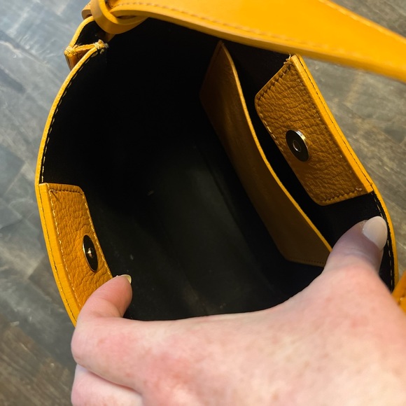 Anna Paola Honey Vachetta Italian Leather Crossbody - Picture 3 of 5